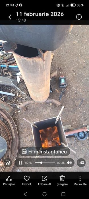 Arzător pe ulei ars din tablă groasa