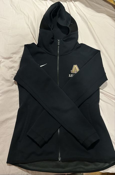 Черен спортен суичър Nike с цип и качулка