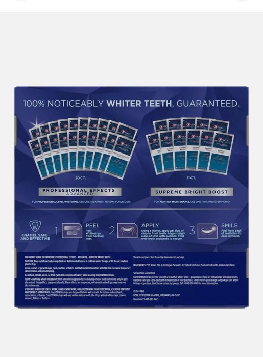 Benzi Plasturi albire dentara CREST Whitestrips Supreme Professional