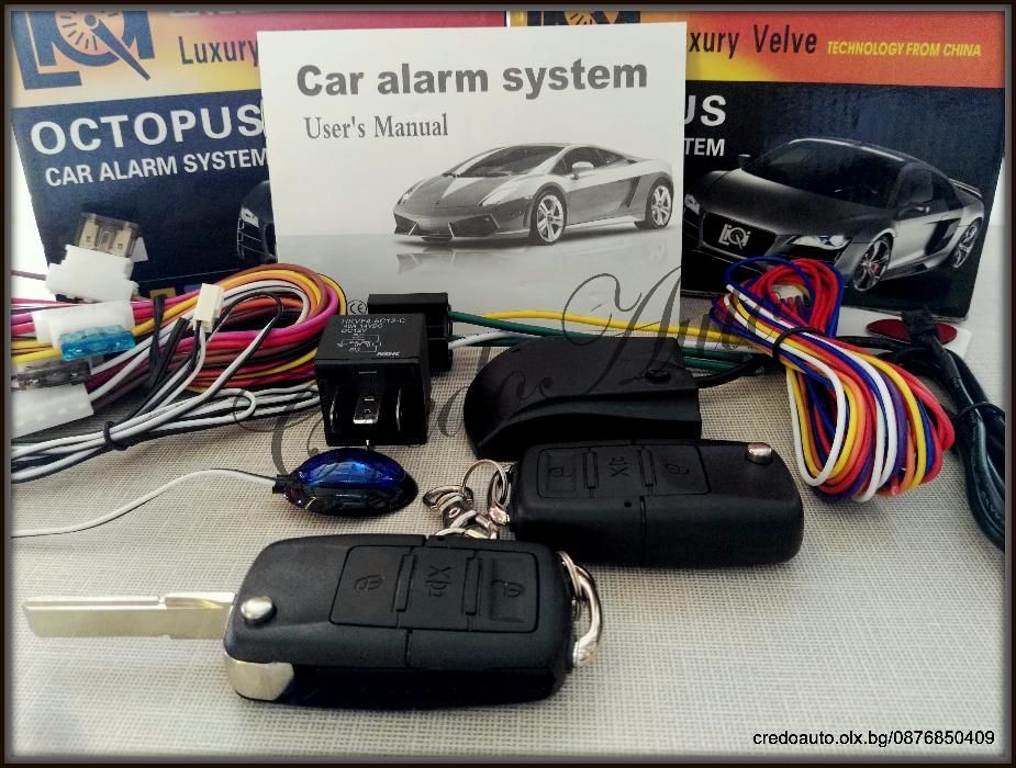 Автоаларма Octopus Yk82. Два сгъваеми ключа + Вдигане на стъкла