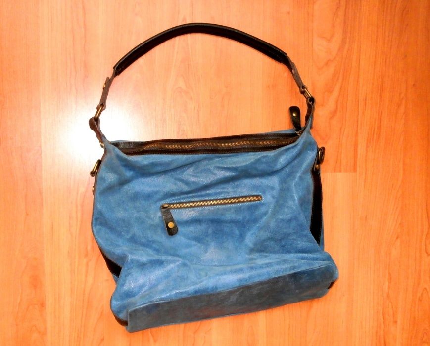 Geanta de piele naturala model deosebit fabricata in Italia