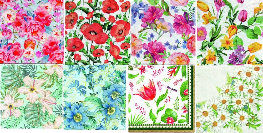 Колекция салфетки за декупаж - цветя