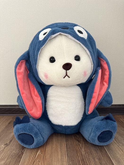 Мишка стич с копюшоном