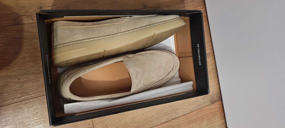 Mocasini/loafers bărbați, piele întoarsă, Mango MAN