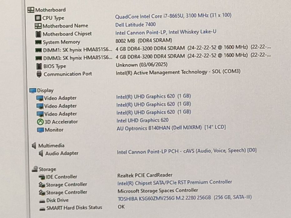 vand   laptop diagnoza auto Dell Latitude 7400.14"FH.i7  8665 Quad Core.8 Gb.Ssd 256 Gb