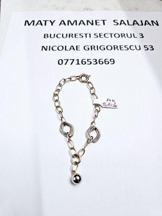 Vand bratara dama din aur 14 k 3.23 g cod 880