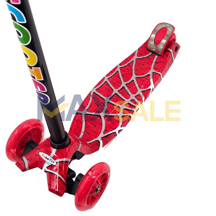 Детска тротинетка с 3 светещи колела Спайдърмен колело скутер триколка