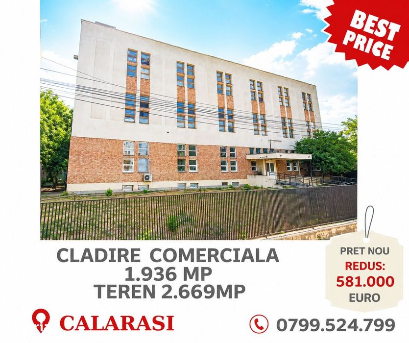 Cladire comerciala 1.936 mp + Teren 2.669mp -Calarasi