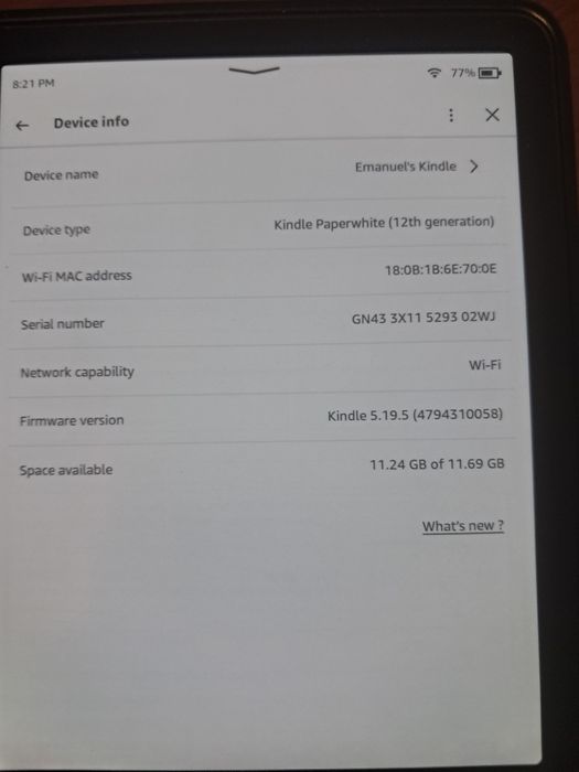 Kindle paperwhite 12 gen