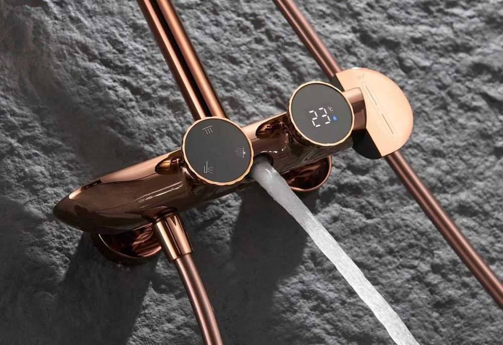 Интелигентна душ система Rose Gold с термостат и LED дисплей D47
