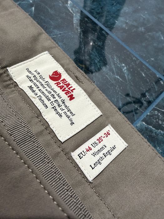 Fjallraven Womens Nikka Curved Trousers Suede Brown Size 46