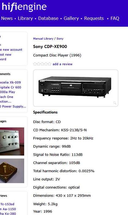SONY CDP-XE900 cd-player Hi-Fi