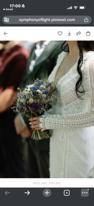 Boho wedding dress lace/boho rochie mireasa din datela/impecabila