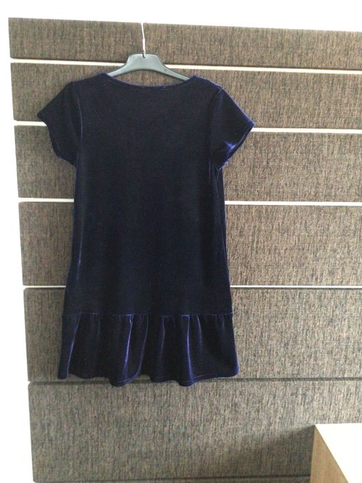 Rochie eleganta din catifea albastra pentru fetita 8 ani