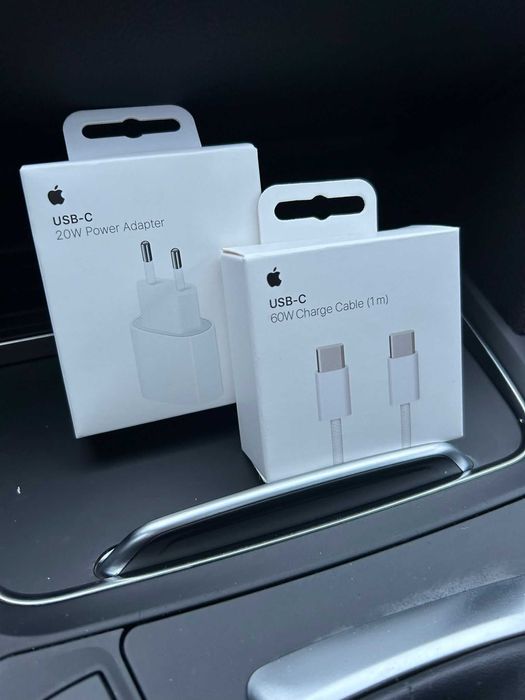 Set Incarcator iPhone - Type C / Lightning - Cablu + Adaptor - Noi, Sigilate