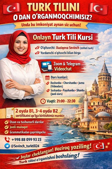 0dan TURK TILI darslari kafolatlangan!