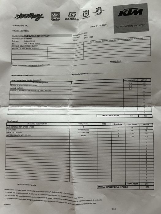 Husqvarna Vitpilen 401 cumpărată nouă în mai 2023, doar 1.554 km