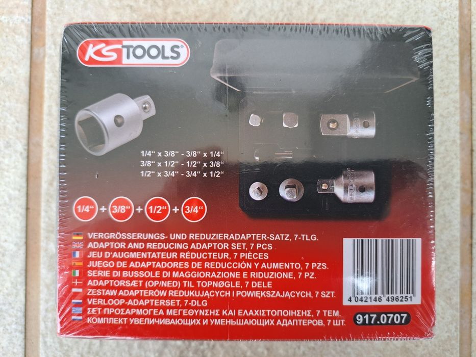 Set  adaptoare 7 Buc  mărire/reducere, cheie tubulară KS Tools 917.0707