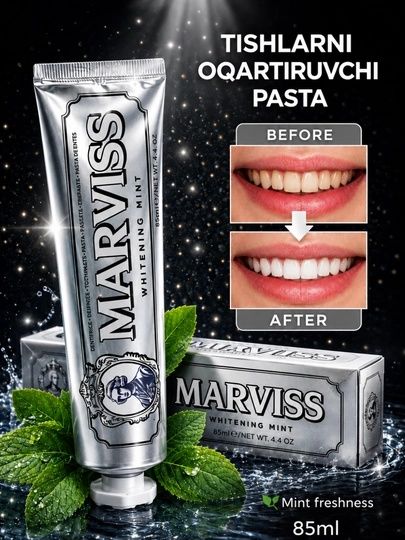Marvis tish pastasi - barcha uchun tish oqartiruvchi