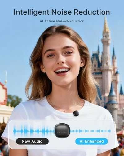 Нов Безжичен лавалиерен микрофон 200м AI шумопотискане 48kHz за TikTok