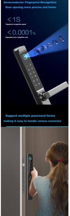 Умный биометрический дверьной замок ES292F Tuya Smart zamok Akfa eshik