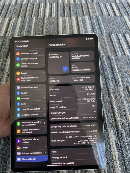 HonorPadV9. 8+8/256 GB