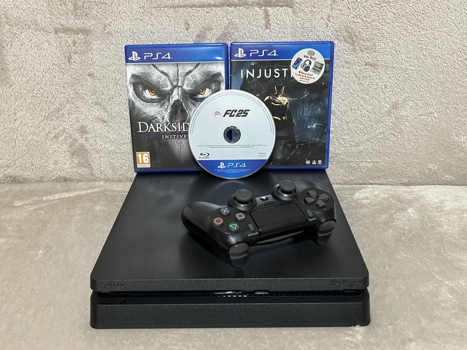 PS4 Slim 500 GB + 3 jocuri gratis (Impecabil)
