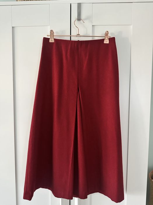 Fusta h&m midi burgundy 34 lana