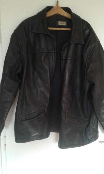 Черно кожено яке,"УЕСТЕНД",Естествена стегната кожа,телешки гьон 4кг,