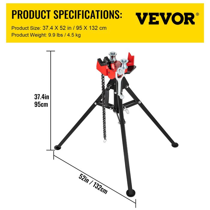 Suport Ajustabil pentru tevi 3-127mm Pliabil Otel 925mm