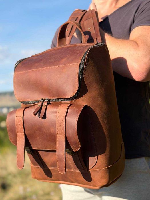Rucsac din piele naturală. Rucsac pentru laptop. Leather Laptop backpack