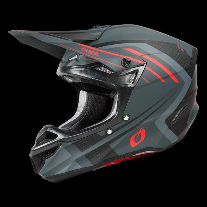 Мотокрос каска 5SERIES POLYACRYLITE Spike Gray/Red V.25