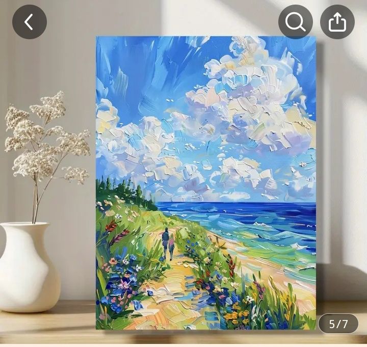 Художествена картина с букет лалета