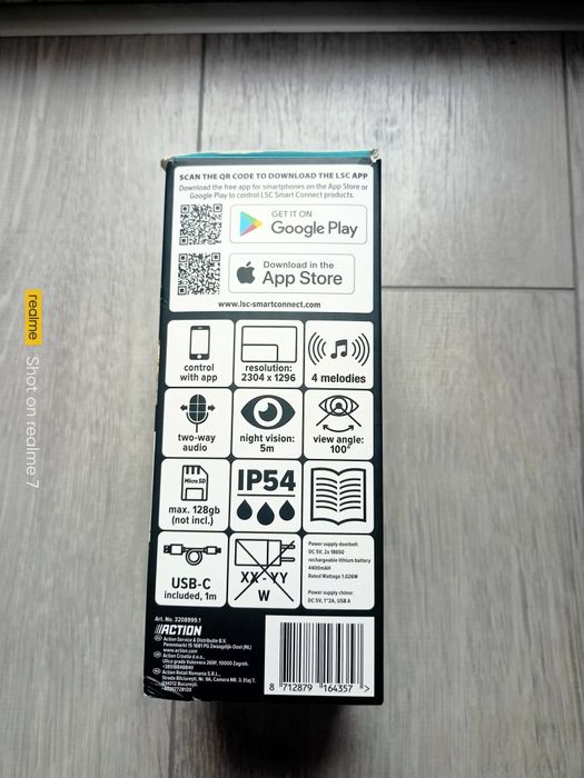 Смарт видео звънец LSC Smart Connect Video Doorbell 1296p