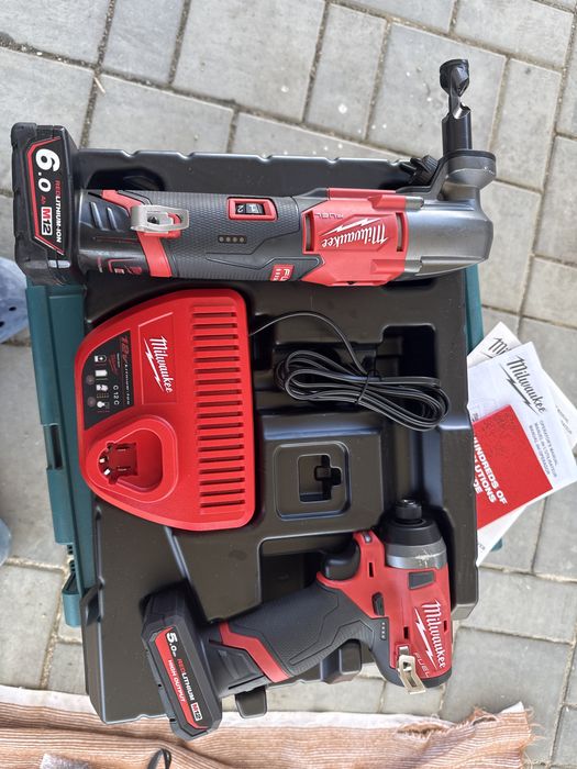 Vind set M12 FNB16+M12 IMPACT DRIVER1/4Hex cu acum 6ah+5ahsi incarcato