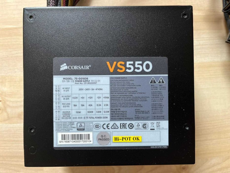 Sursa PC - Corsair VS550 - 550W - 80 Plus