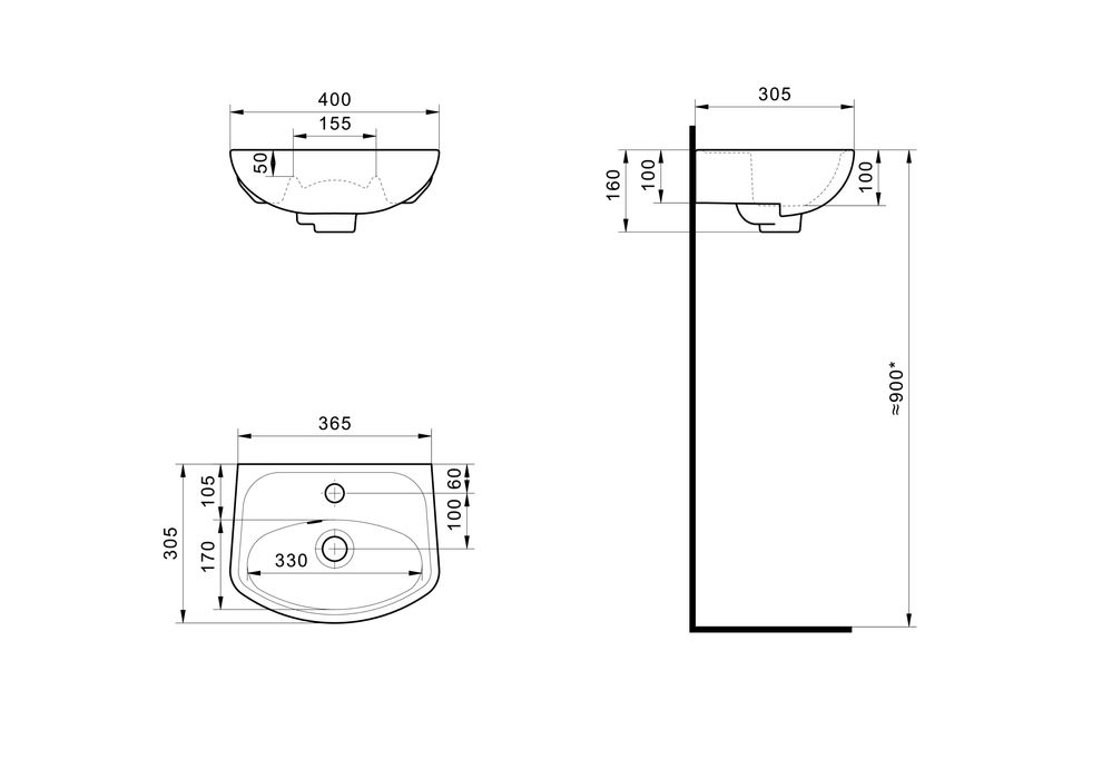 Раковина Santek "Анимо 40"   (с Доставкой!)