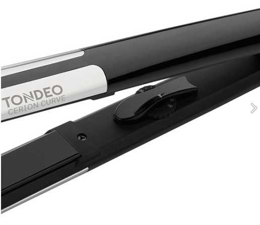 Преса за коса Tondeo Cerion Curve Black, с фиби за коса