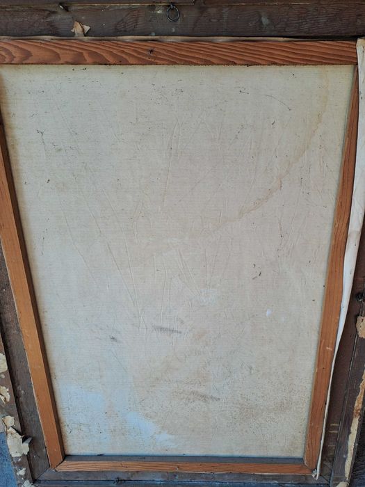tablou vechi pictura pe panza semnat 119/88 cm