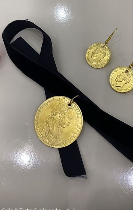 Salba din moneda frabc iosif placate cu aur 24k