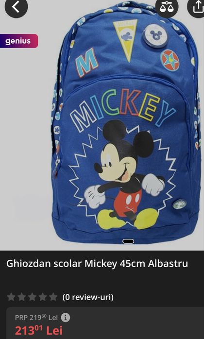Ghiozdan rucsac școală Mickey Mouse