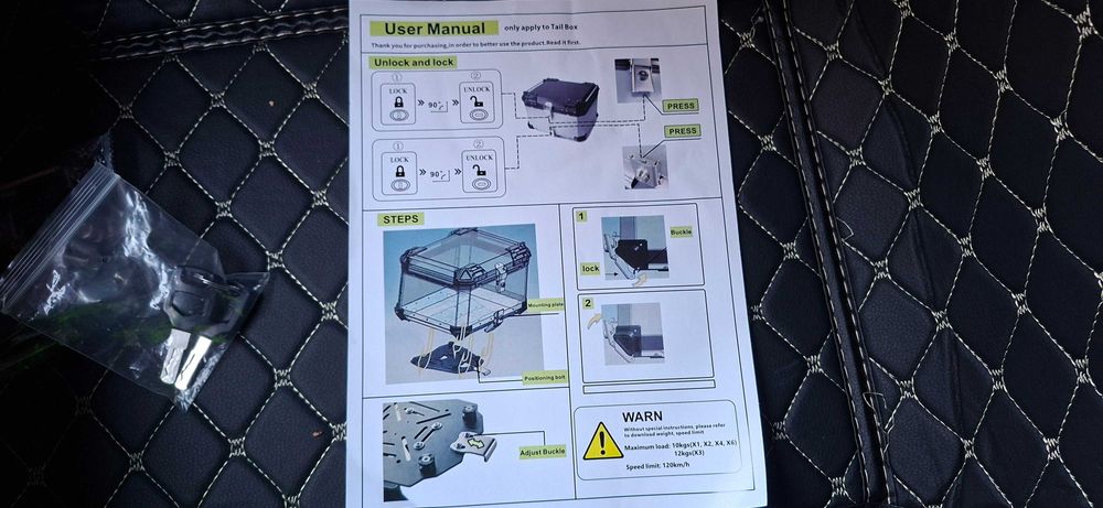 Централен куфар за мотоциклет 57л.