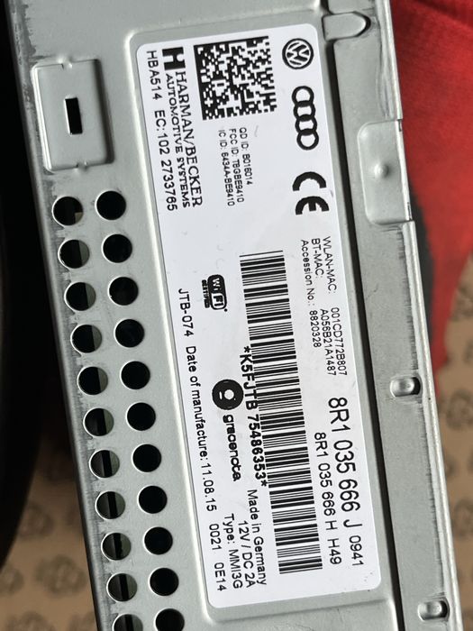 Unitate Multimiedia MMI 3G audi Q5 an 2015 cod: 8R103566J /8R1035666H