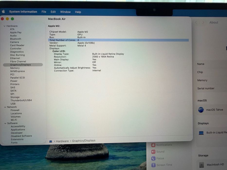 MacBook Air 13" M2 Chip 8-Core CPU/10-Core GPU/16GB RAM/512GB SSD