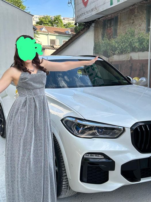 Сребриста Бална Рокля размер Л