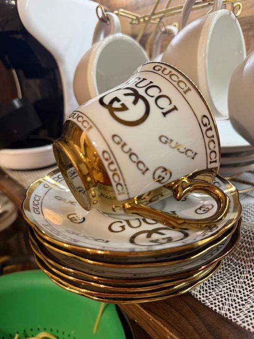 Сервиз чаши за кафе+чинийки Gucci