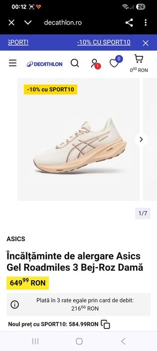 Asics profesional alergare