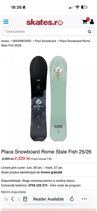 Snowboard Rome Stale Fish 157 + Katana Stale Fase