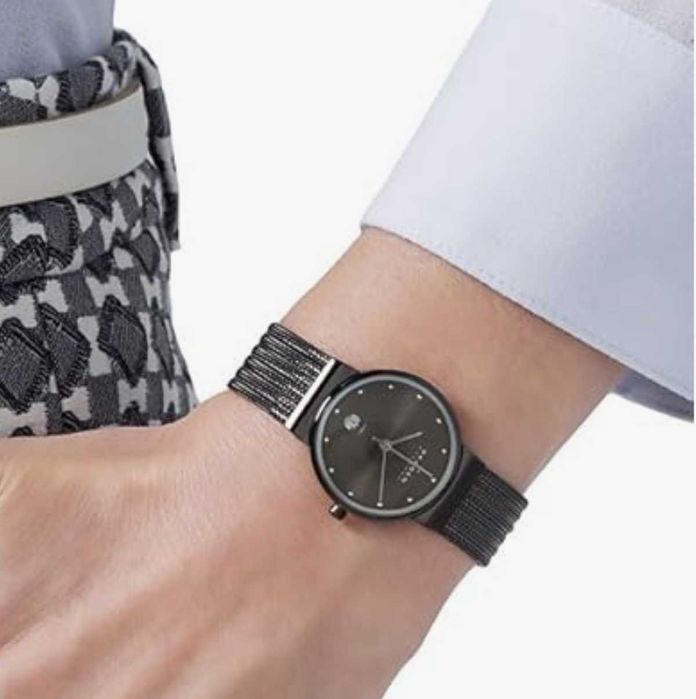 Ceas dama gri, Skagen Women's 355SMM1 Grey Mesh Stainless Steel Watch