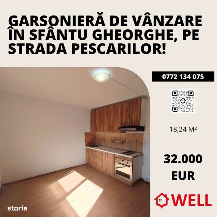 Garsonieră de vânzare în Sfântu Gheorghe, pe strada Pescarilor!